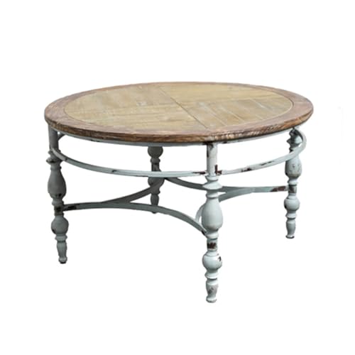 ONMYJFD Amerikanischer Retro Eisen Demontage Kleiner runder Tisch Wohnzimmer Sofa Beistelltisch Dekoration von ONMYJFD