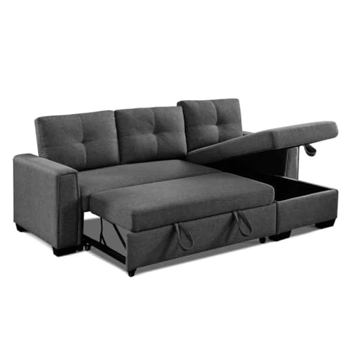 ONMYJFD Ausziehbares Schlafsofa, L-Form, 3-Sitzer, modulares Gewebe, umwandelbar, wendbar, Sektionalsofa, 91,7 cm von ONMYJFD