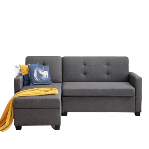 ONMYJFD Ausziehbares Schlafsofa, Samt, ausziehbare Couch mit Stauraum, Chaiselongue mit Memory-Schaum-Matratze von ONMYJFD