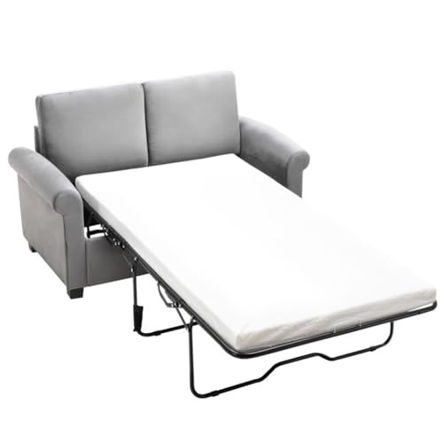 ONMYJFD Ausziehbares Schlafsofa, Schlafsofa mit Doppelbett-Matratzenauflage, ausziehbares 2-in-1-Couch-Bett, 148,1 cm von ONMYJFD