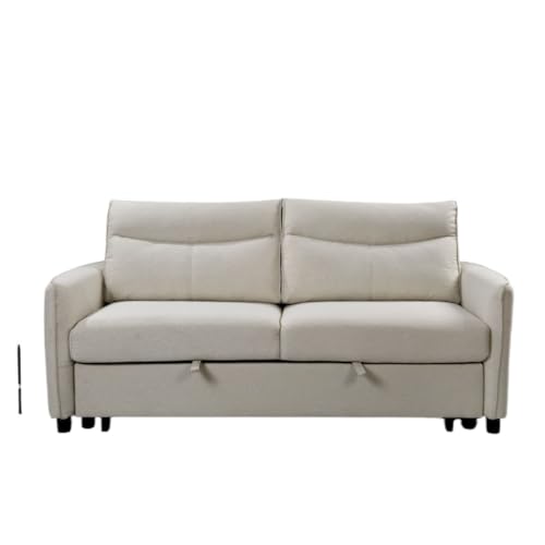 ONMYJFD Beigefarbenes 3-in-1-Schlafsofa, Schlafsofa, Stoff, Loveseat, Futon-Sofa, Couch mit ausziehbarem Bett, für Wohnzimmermöbel von ONMYJFD