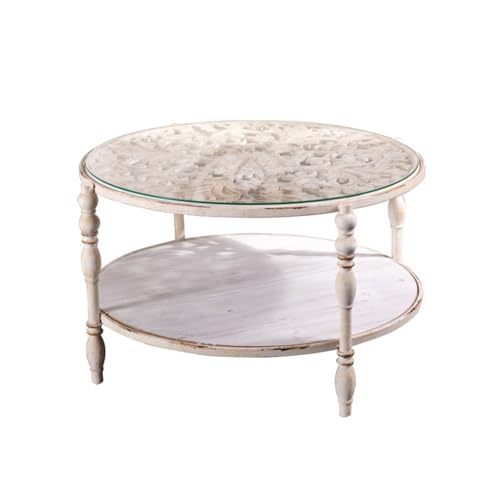 ONMYJFD Französischer Retro Eisen Sofa Beistelltisch Wohnzimmer Runder Tee Kleiner Teetisch Kleiner Runder Tisch von ONMYJFD