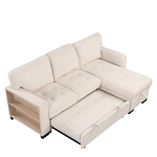 ONMYJFD Funktionales leichtes Chaiselongue mit Ablagefach, ausziehbarem Bett, Klapptisch und Ladegerät, für Wohnzimmer von ONMYJFD