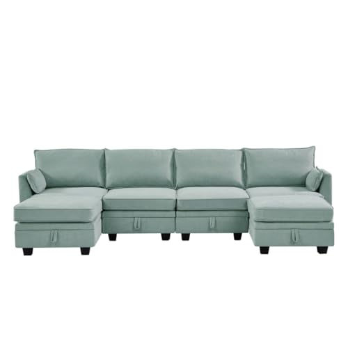 ONMYJFD Großes U-förmiges modulares Sektionalsofa, umwandelbares Schlafsofa mit umkehrbarem Chaiselon für Wohnzimmer, Aufbewahrungssitz ONMYJFD Großes U-förmiges modulares Sektionalsofa, umwandelbares Schlafsofa mit umkehrbarem Chaiselon für Wohnzimmer, Aufbewahrungssitz von ONMYJFD