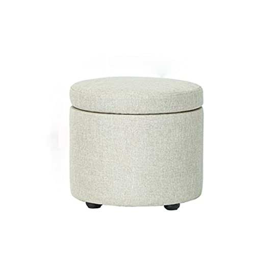 ONMYJFD Hocker, Ottomane mit Stauraum, kleiner Hocker, Fußhocker, Spielzeug, Gadget, Organisation, Massivholzbein, Baumwollstoff, Sofa, Beistelltisch (einfarbig) von ONMYJFD