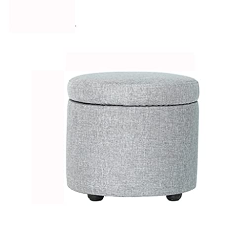 ONMYJFD Hocker, Ottomane mit Stauraum, kleiner Sitzhocker, Spielzeug-Gadget-Organisation, Massivholzbein, Baumwollstoff, Sofa, Beistelltisch (grau) von ONMYJFD