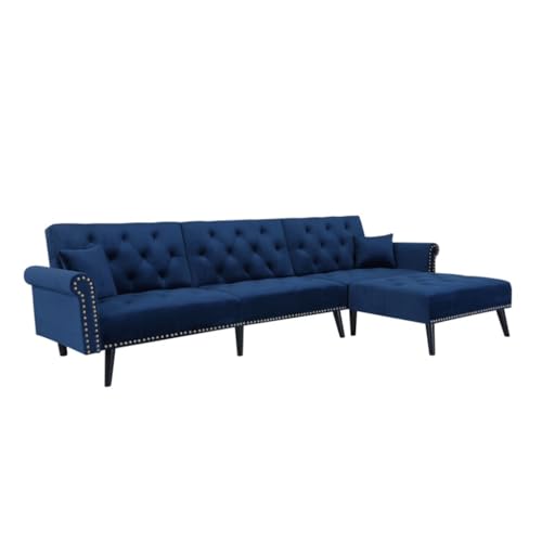 ONMYJFD L-förmiges, umwandelbares Schlafsofa, Samt, modulares Sofa, Wohnzimmermöbel, 292,1 x 150,8 x 81,8 cm (L x B x H) von ONMYJFD