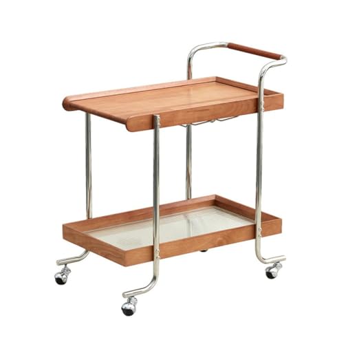 ONMYJFD Massivholz kleines Wagen-Set Inhalt Rahmen Wohnzimmer Sofa Rand Mobile Vintage Teetisch von ONMYJFD