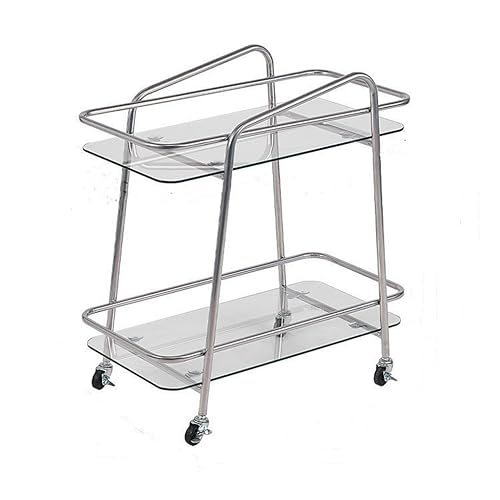 ONMYJFD Nordic Abnehmbarer kleiner Teetisch, Edelstahl, Glas, Sofa, Seite antiker Wagen von ONMYJFD