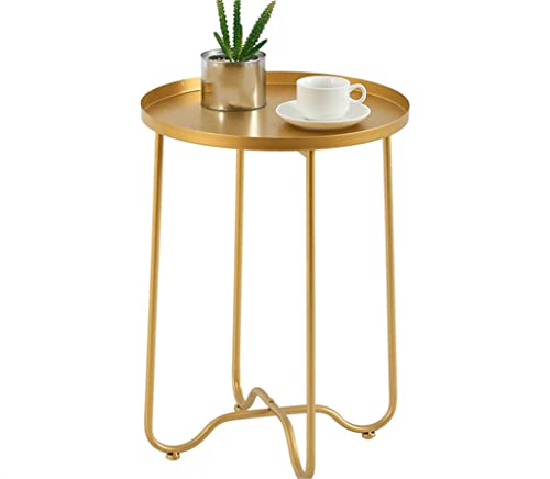 ONMYJFD Nordic Iron Kleiner Couchtisch, faltbar, goldfarben, schlichtes Sofa, Beistelltisch, Wohnzimmer, Balkon, Garten von ONMYJFD