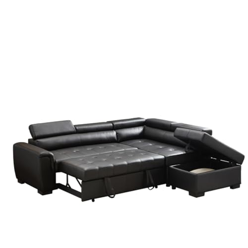 ONMYJFD PU-Leder Sofa Sektionalsofa für Wohnzimmer Schlafsofa Set L-förmig bequem groß Sofa Freizeit weiche Couch von ONMYJFD