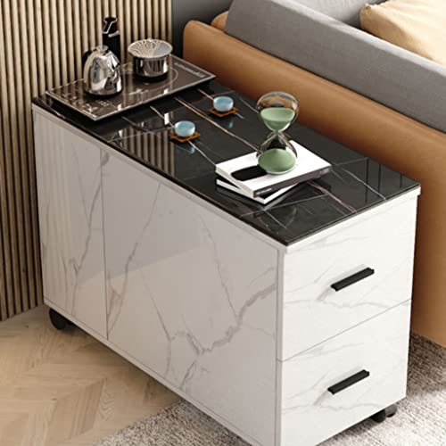 ONMYJFD Rock Slab Sofa Beistelltisch Beistellschrank Kleiner Couchtisch Wohnzimmer Zuhause Aufbewahrungsschrank Tisch Couchtisch (Schwarz) von ONMYJFD