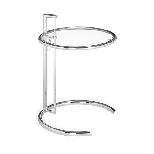 ONMYJFD Runde Glas Wohnzimmer Sofa Ecke Ein paar Teetische, Haushalt Edelstahl Transparent Hebekante von ONMYJFD