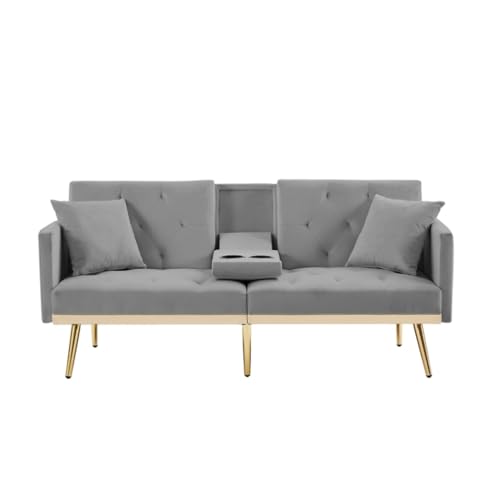 ONMYJFD Samt Schlafsofa Multifunktionales Klappsofa für Büro mit Couchtisch von ONMYJFD