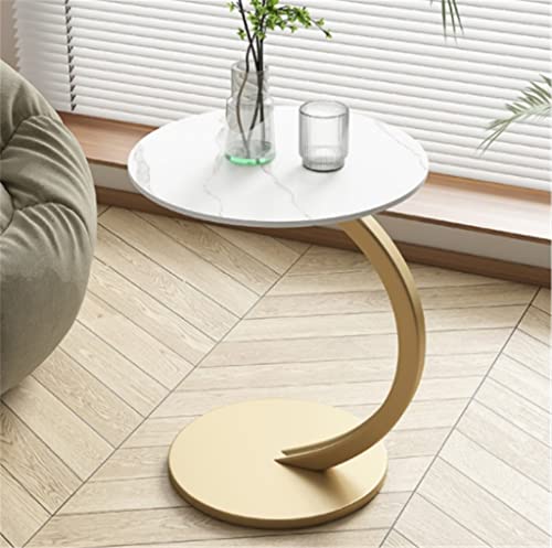 ONMYJFD Sofa Beistelltisch Ecktisch Wohnzimmer Kleiner Couchtisch Kreativ Abnehmbare Balkon Felsplatte Kleiner Runder Tisch (Grau) von ONMYJFD