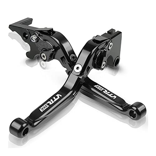 ONNEXO Für Honda VTR1000F VTR 1000 V/FW/FX/Firestorm 1997 1998 1999 Motorrad Kupplungsbremshebel Ausziehbare Verstellbare Faltbare Hebel CNC Aluminium (Farbe : Schwarz) von ONNEXO