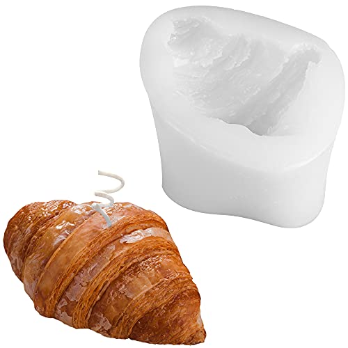 ONNPNN Croissant Silikonform, simulierte Brotkerzenformen, dekorative Croissant-Form, Seifenformen, französisches Brot-Design, Snackform für Aromatherapie, Kerzen, Schokolade, Dessert, Tonharz von ONNPNN