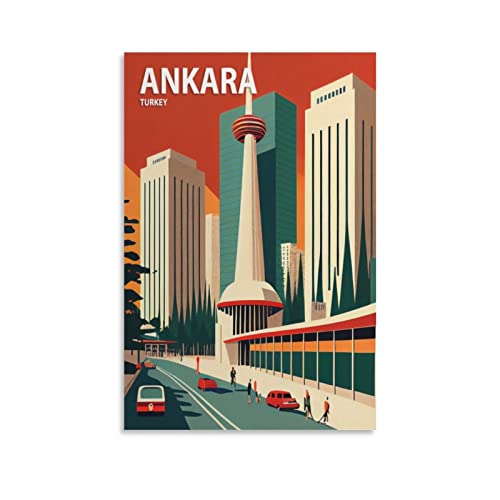 ONOTIO Ankara Türkei Vintage Reiseposter Landschaft 20 x 30 cm Wandkunst Bild Druck Leinwand Kunst Poster Modern Familie Schlafzimmer Dekor Poster von ONOTIO