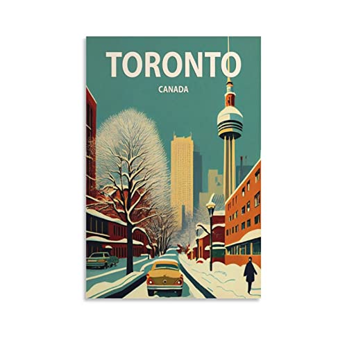 ONOTIO Toronto Kanada Vintage Reiseposter Straße 30 x 45 cm Wandkunst Bild Kunstdruck Leinwand Kunst Poster Modern Familie Schlafzimmer Dekor Poster von ONOTIO