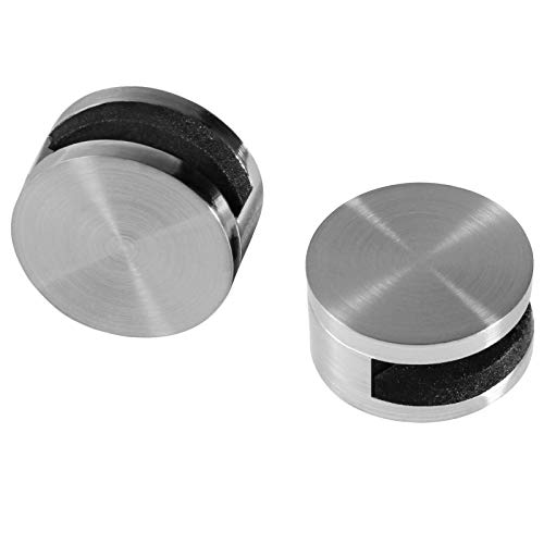 4x Spiegelhalter Ø27x14mm Glashalter 4-6mm in 2 Oberflächen auswählbar Edelstahl-Optik oder Chrom (Edelstahl-Optik) von ONPIRA