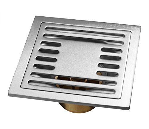 Edelstahl 10x10cm Duschablauf massive Qualität Bodenablauf Geruchsverschluß (Ausführung: Chrom) von ONPIRA