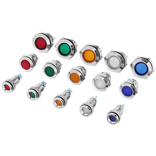 LED Kontrollleuchte 12V in 3 Grössen 8,12 & 16mm und in 5 Farben Rot,Grün,Orange, Weiß & Blau zum auswählen (Blau, 12mm) von ONPIRA