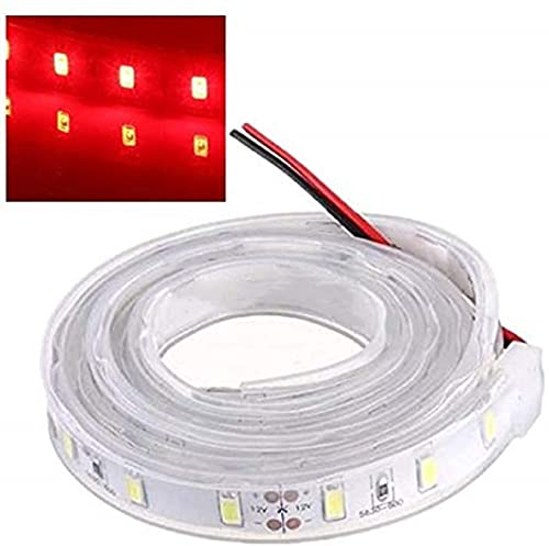 ONPIRA LED Streifen 12V Wasserdicht mit Kabel Selbstklebend 5050 SMD Auswahlmöglichkeit 10-100cm und 7 Farben (Rot, 60cm) von ONPIRA