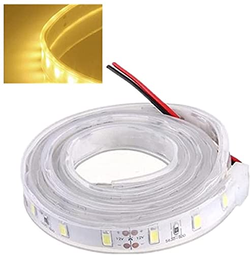 ONPIRA LED Streifen 12V Wasserdicht mit Kabel Selbstklebend 5050 SMD Auswahlmöglichkeit 10-100cm und 7 Farben (Warm-Weiß, 100cm) von ONPIRA