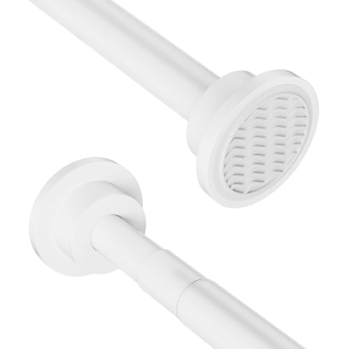 Onpira® Duschvorhangstange Teleskop ausziehbar ohne Bohren – in 5 Längen (40–240cm) & 3 Farben wählbar – Teleskopstange für Bad & Dusche, Edelstahl, Weiß oder Schwarz (40-60cm, Weiß) von ONPIRA