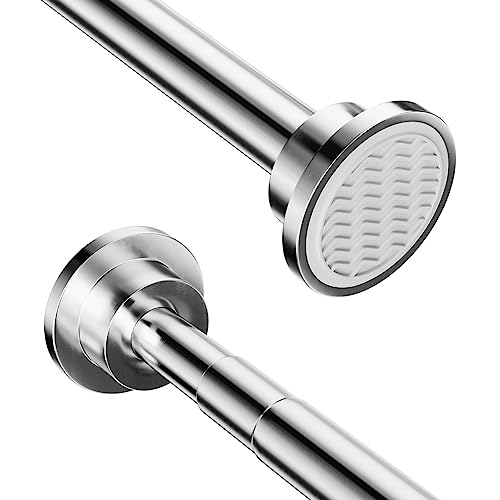 Onpira® Duschvorhangstange Teleskop ausziehbar ohne Bohren – in 5 Längen (40–240cm) & 3 Farben wählbar – Teleskopstange für Bad & Dusche, Edelstahl, Weiß oder Schwarz (55-90cm, Edelstahl) von ONPIRA