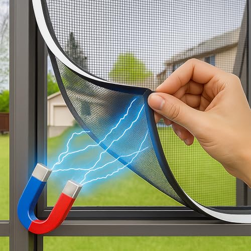 Onpira® Magnetrahmen für Insektenschutz-Fenster – DIY Bausatz in 4 Größen zur Auswahl – Universal verwendbar, individuell zuschneidbar und einfach montierbar (Befestigungs Set 3,2m) von ONPIRA