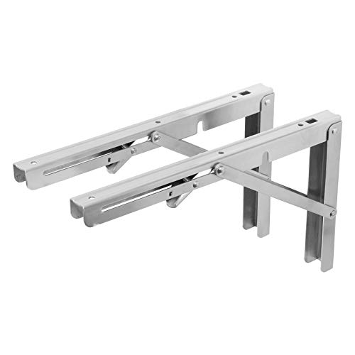 Schwerlast Regalträger klappbar in Edelstahl in 7 Grössen auswählbar Belastbar bis 120kg (400mm) von ONPIRA