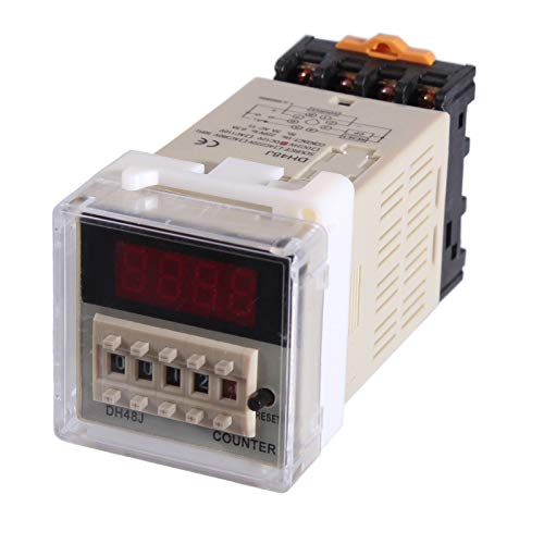 Stückzähler DH48J digital Hutschienenmontage in 3 Spannungen wählbar 12V DC, 24V DC & 230V AC (24V DC) von ONPIRA