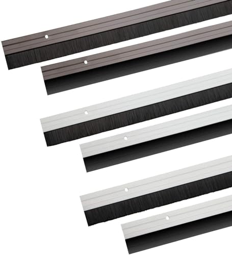 Onpira® Türbodendichtung aus Aluminium mit Gummidichtung oder Bürstendichtung in 6 Farben zum Schrauben oder Kleben auswählbar (Bürstendichtung mit Klebeband, Schwarz) von ONPIRA