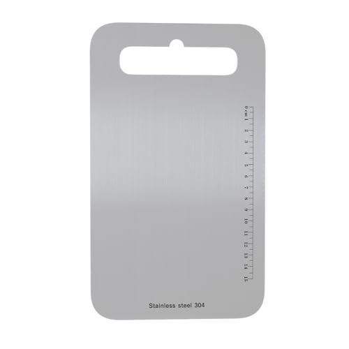 Mini Schneidbrett aus Edelstahl 304 beidseitig BPA-frei Nachhaltige Produkte Plastikfrei Arbeits Abdeckung Backbrett Küchenbrett mit Skala von ONPOETRYEE