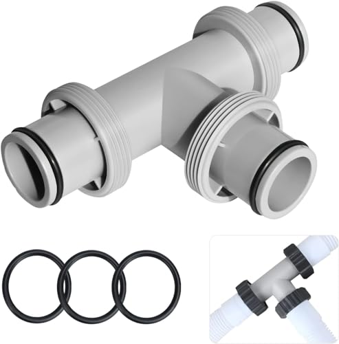 Poolschlauch Adapter, 1,5" bis 1,5" T-Verbindung Pool Schlauchadapter Pool Schlauch Adapter mit Auslaufsicherem O-Ring Schlauchverbinder für Filterpumpen, Oberirdische Schwimmbäder von ONRAGT