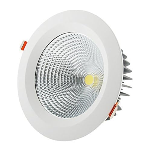 ONSSI® LED-Einbauleuchte 40W 3900lm (Neutralweiß,4000k) Cobslim Circular Φ225mm Hohe Helligkeit Deckenleuchte Downilight Led Weißer Rahmen Eingebettet von ONSSI