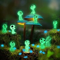 Ontway - 10 Stück Prinzessin Mononoke-Figur, die beleuchtete Baumelfen gibt, Baumfiguren, Mini-Gartendekoration für drinnen und draußen, Zuhause, von ONTWAY