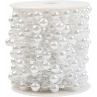 30 m Perlengirlande, Perlendraht, weißer Kronendraht mit weißen Perlen, Perlenseil, Drahtschnur, Perlen, Hochzeit, Armbänder, Dekoration, von ONTWAY