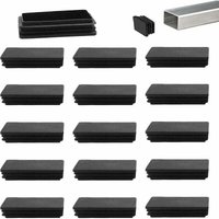 80 x 40 mm Stopfen für Rechteckrohr, schwarze Kunststoff-Endkappe, Blindstopfen für Trampolin-Möbelfüße, 12 Stück – von ONTWAY