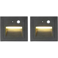 Einbaustrahler Wand und Decken 2er Set LED Wandeinbaustrahler 3W Wandleuchte Treppenstufenleuchte Lampe Bewegungsmelder Bodeneinbauleuchte Einbaustrahler Wand und Decken 2er Set LED Wandeinbaustrahler 3W Wandleuchte Treppenstufenleuchte Lampe Bewegungsmelder Bodeneinbauleuchte von ONTWAY