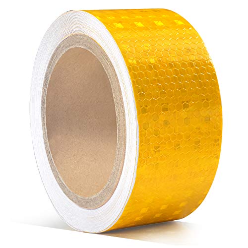 5cm x 10m Reflektorband Klebeband, ONTWIE Reflektierender Klebebandaufkleber Selbstklebende Sicherheit Warnklebeband Conspicuity Nacht Reflektor Streifen Tape Film Aufkleber für Sicherheit Warnung von ONTWIE