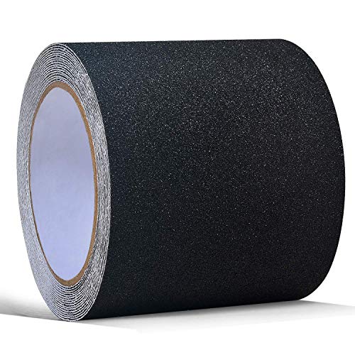 ONTWIE 5M X 10CM Anti-Rutsch Klebeband Schwarz, High Grip Anti-Rutsch-Klebeband Rutschfeste Selbstklebende Klebeband, Hohe Traktionssicherheitskette für Treppenbeläge von ONTWIE