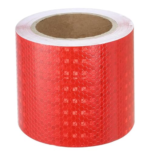 Rotes Reflektierendes Klebeband, 10 cm x 10 m, Reflektierende Sicherheitswarnbänder, Aufkleber, Selbstklebend für Auto, LKW, Motorrad, Boot, Fahrradanhänger, Wohnmobil, Balance-Auto, Helm, Zaun von ONTWIE