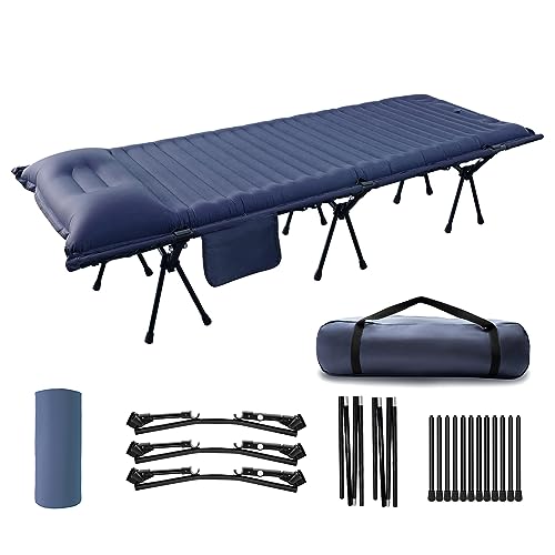 Campingbett Feldbett Klappbar Ultraleicht Tragbar Anti-Ripstop Verdickte Schlafmatte Outdoor mit Aluminium Stützen Feldbetten für Garten Reisen Indoor Strand Camping Bett Belastbarkeit 160kg von ONTYZZ