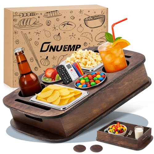 ONUEMP Premium Couchbar Snackbox, Couch Bar Snack FüR 2, Tablett Mit 4 Snackschalen, 2 Untersetzer, Sofa Holz Snackbar Tablett Snackbox Organizer Magnetischer Deckel Birthday Gift ONUEMP Premium Couchbar Snackbox, Couch Bar Snack FüR 2, Tablett Mit 4 Snackschalen, 2 Untersetzer, Sofa Holz Snackbar Tablett Snackbox Organizer Magnetischer Deckel Birthday Gift von ONUEMP