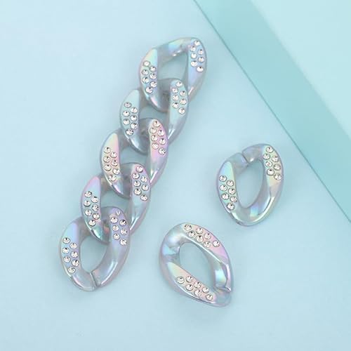 100 Stück 30 x 22 mm Strass-Acryl-Verbindungsringe, große Schnellverbindungs-Verbindungsstücke, Drehketten-Verbindungsringe für DIY-Schmuck, Armbandherstellung, Zubehör von ONURTH