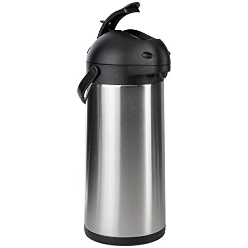 ONVAYA® Airpot Pumpkanne | Isolierkanne | Thermoskanne | Getränkespender | Edelstahl mattiert | Kaffeekanne | Doppelwandig (5 Liter) von ONVAYA