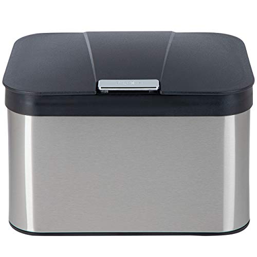 ONVAYA® Biomülleimer für die Küche | Komposteimer mit Deckel | Abfallbehälter aus Edelstahl für Biomüll | Bio Abfalleimer | geruchsfrei & luftdicht | 4,3 Liter (Edelstahl Silber) von ONVAYA