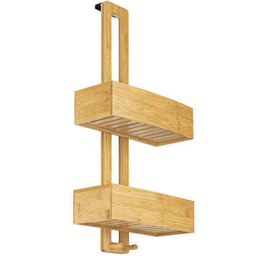 ONVAYA® Duschregal ohne Bohren | aus Bambus | Badregal zum Hängen | Duschablage aus Holz | Hängeregal für die Dusche von ONVAYA